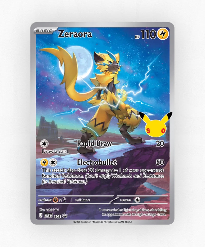 Zeraora - Mega Evolution Black Star Promos 103 (Anniversary Stamp)