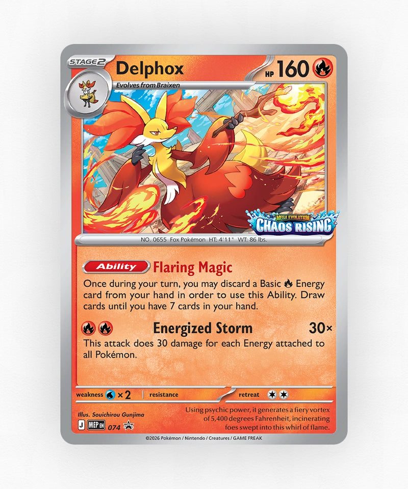 Delphox - Mega Evolution Black Star Promos 074 (Staff Stamp)