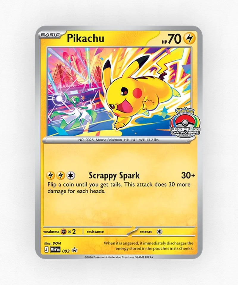 Pikachu - Mega Evolution Black Star Promos 093 (World Championships Stamp)