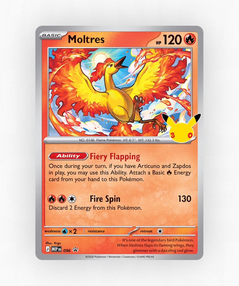 Moltres - Mega Evolution Black Star Promos 096 (Anniversary Stamp)