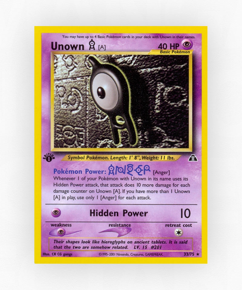 Unown [A] - Neo Discovery 33/75 (Unlimited Non-Holo)