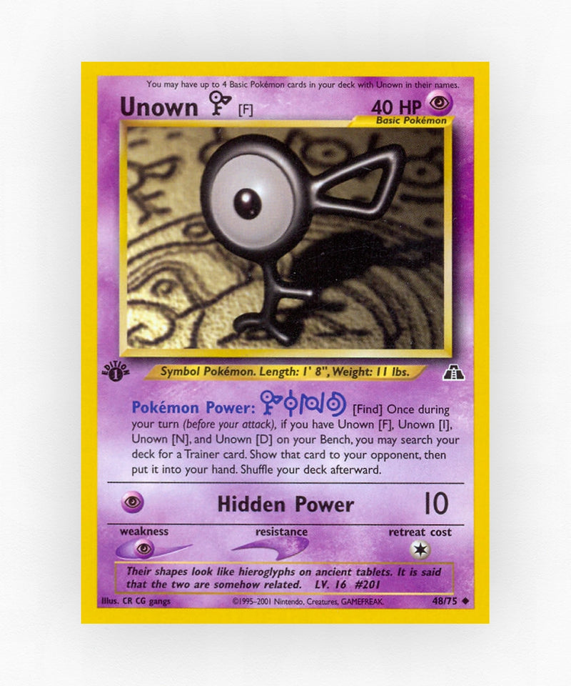 Unown [F] - Neo Discovery 48/75 (1st Edition Non-Holo)