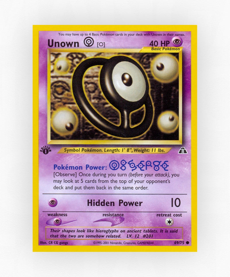 Unown [O] - Neo Discovery 69/75 (1st Edition Non-Holo)