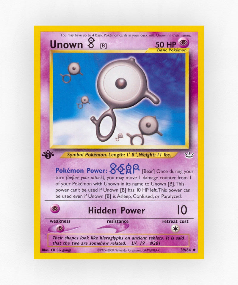 Unown [B] - Neo Revelation 39/64 (1st Edition Non-Holo)