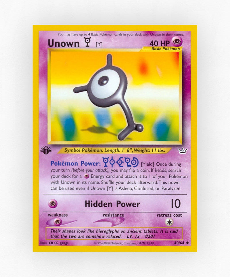 Unown [Y] - Neo Revelation 40/64 (Unlimited Non-Holo)