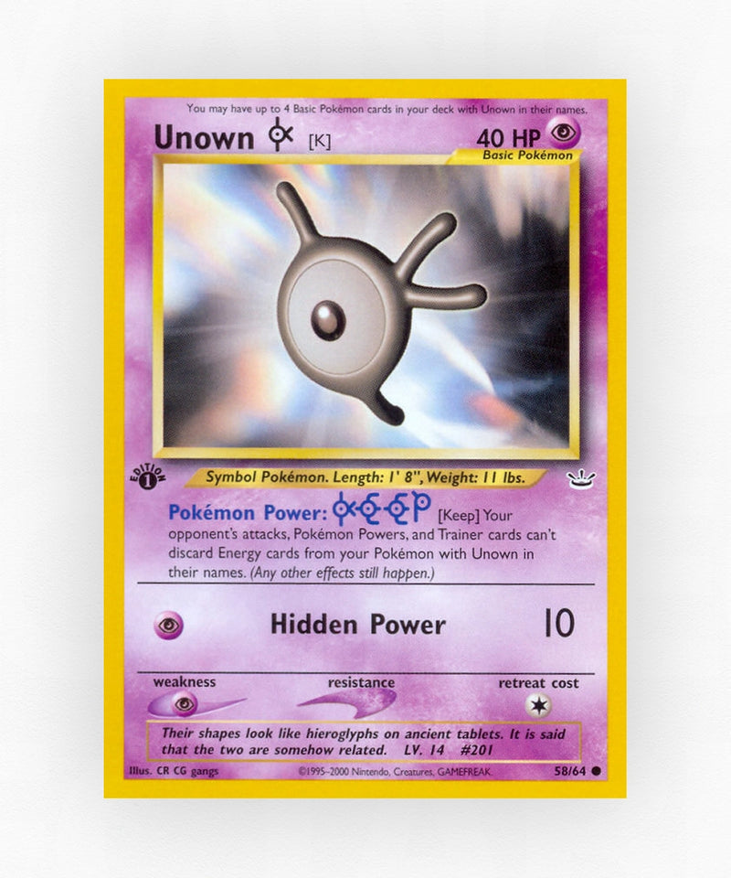 Unown [K] - Neo Revelation 58/64 (1st Edition Non-Holo)