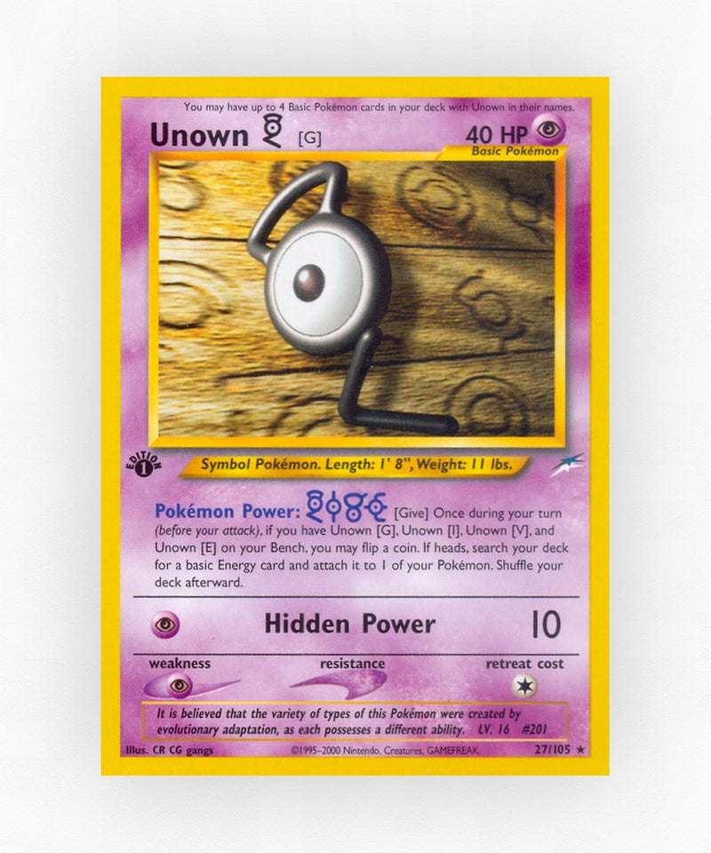 Unown [G] - Neo Destiny 27/105 (1st Edition Non-Holo)