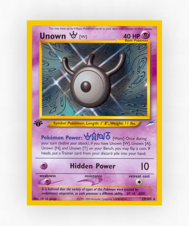 Unown [W] - Neo Destiny 29/105 (1st Edition Non-Holo)