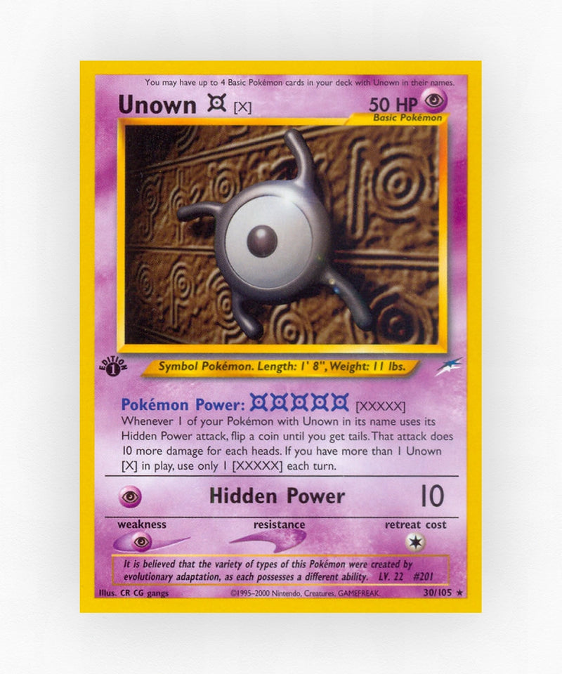 Unown [X] - Neo Destiny 30/105 (Unlimited Non-Holo)