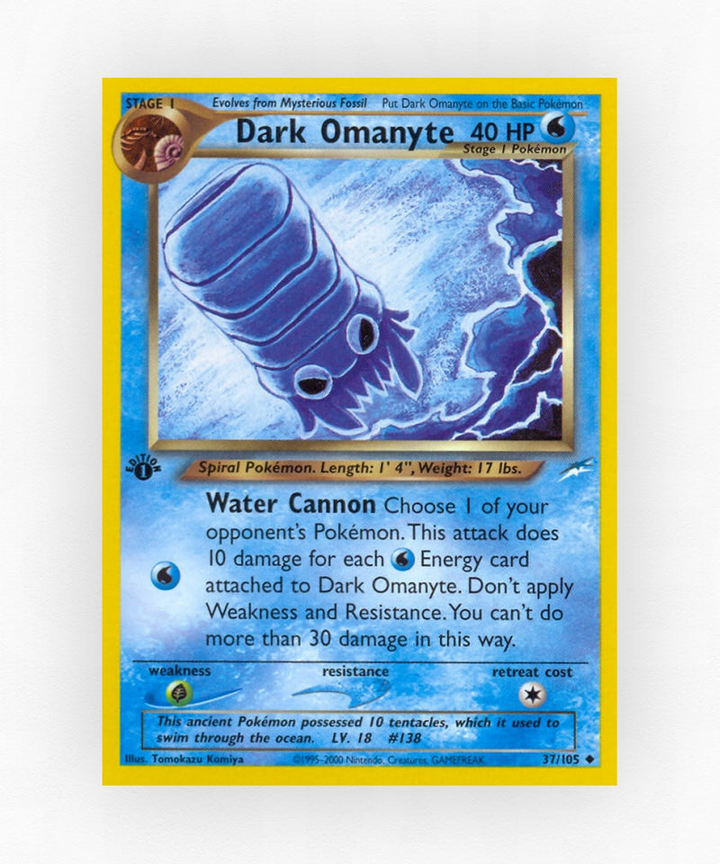 Dark Omanyte - Neo Destiny 37/105 (1st Edition Non-Holo)