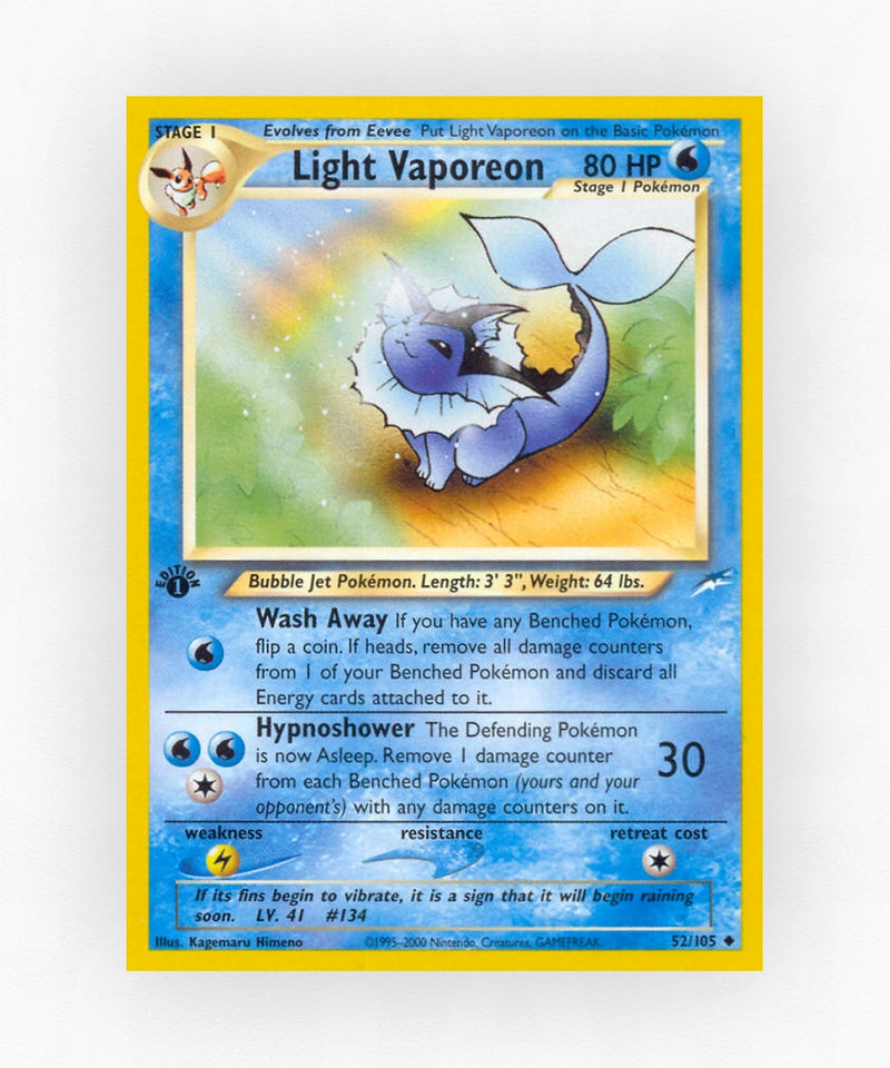 Light Vaporeon - Neo Destiny 52/105 (1st Edition Non-Holo)
