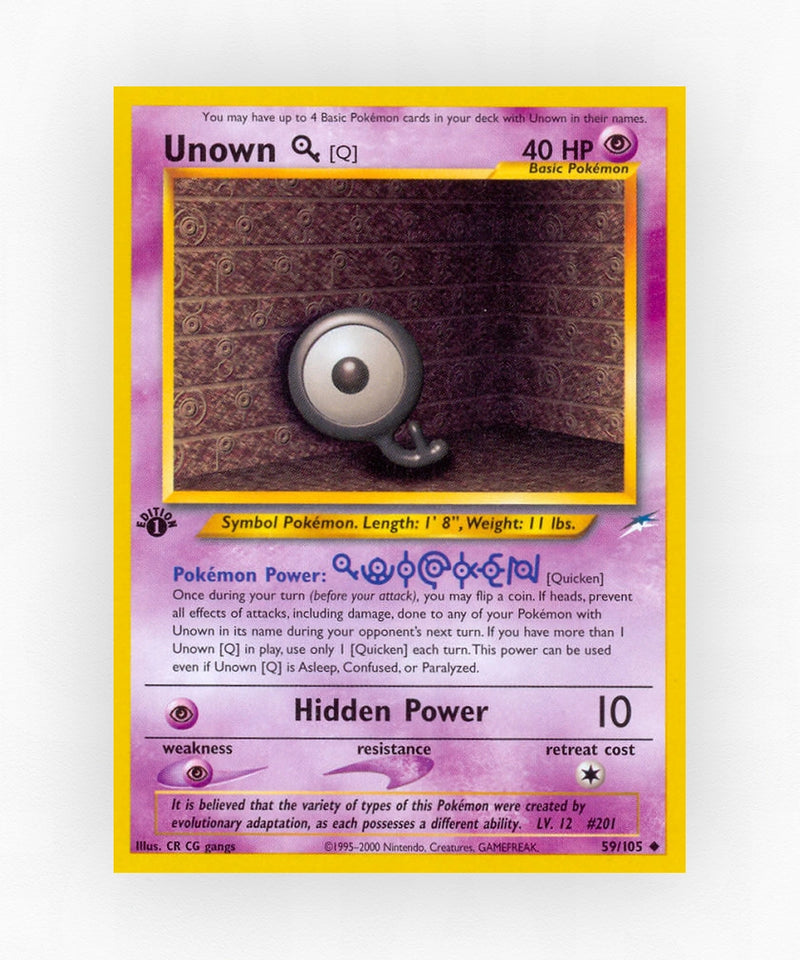 Unown [Q] - Neo Destiny 59/105 (Unlimited Non-Holo)