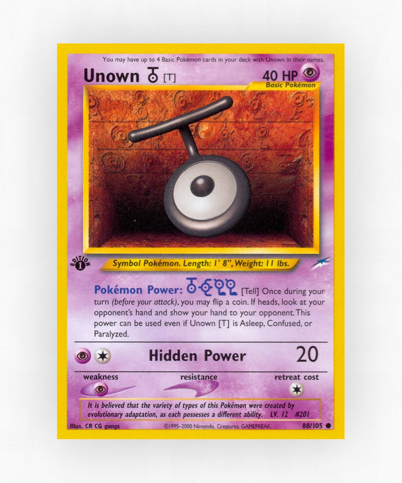 Unown [T] - Neo Destiny 88/105 (Unlimited Non-Holo)