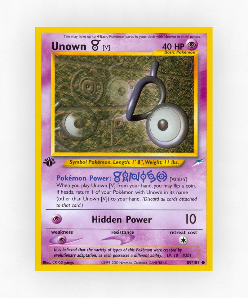 Unown [V] - Neo Destiny 89/105 (1st Edition Non-Holo)