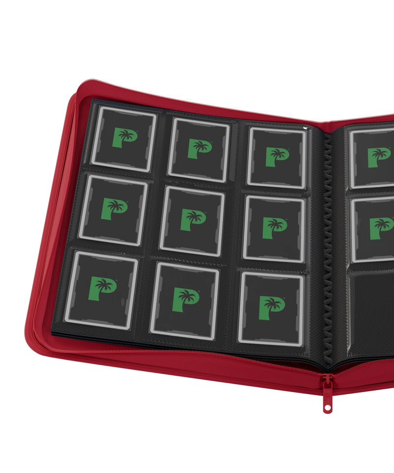 Palms Off Gaming Stealth 9 Pocket Zip Binder - Red - open