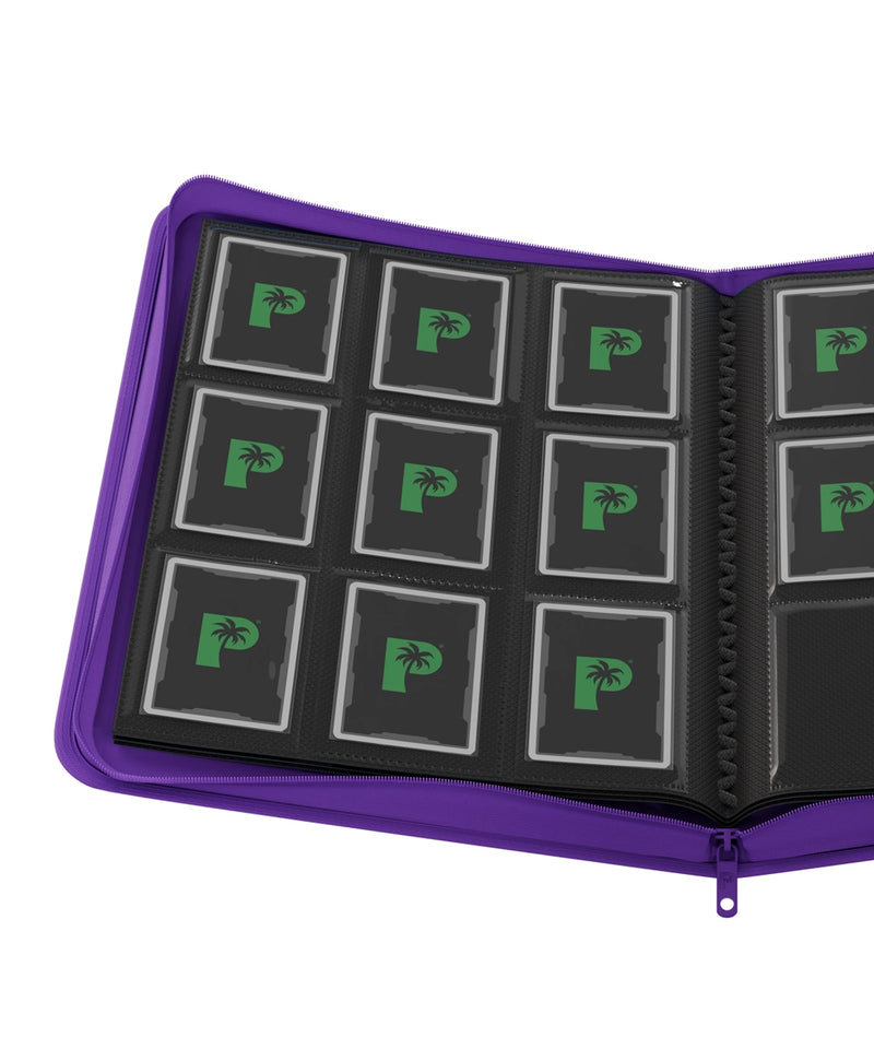 Palms Off Gaming Stealth 9 Pocket Zip Binder - Purple - open