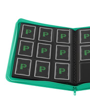 Palms Off Gaming Stealth 9 Pocket Zip Binder - Turquoise - open