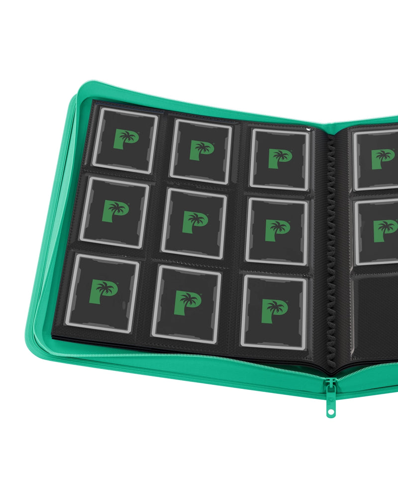 Palms Off Gaming Stealth 9 Pocket Zip Binder - Turquoise - open