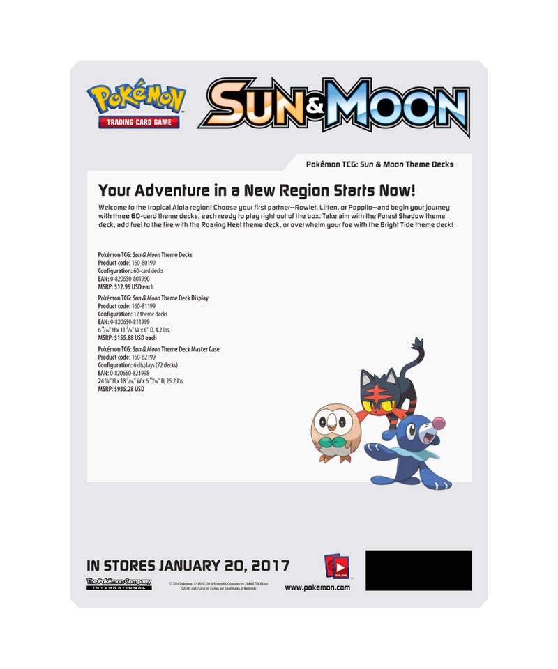 Sun & Moon Base Set Theme Deck - "Bright Tide"