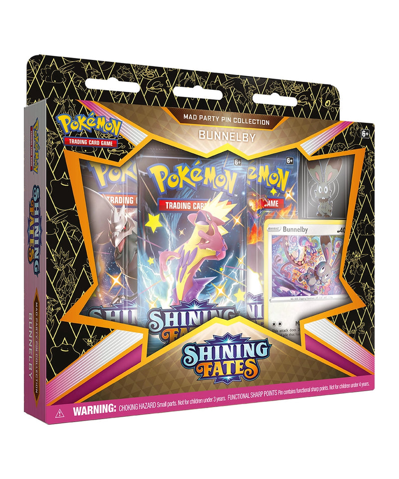 Shining Fates Mad Party Pin Collection Display